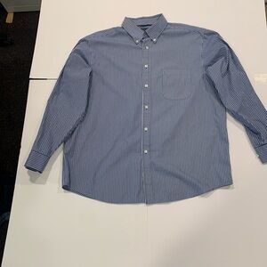 Roundtree & Yorke Navy Striped Button Down Shirt